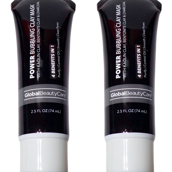 Power Bubbling Clay Mask - Bentonite, Koalin Clay & Charcoal 2.5 oz (Set of 2) - Picture 1 of 2